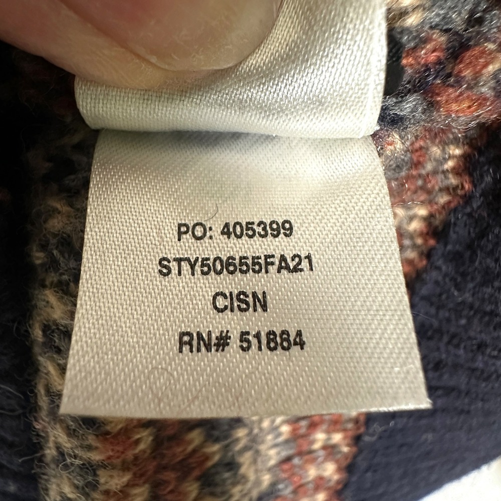 Patagonia Sweater Recycled Wool Cottage Isle XL Knit Fair Isle New Navy - Picture 10 of 15